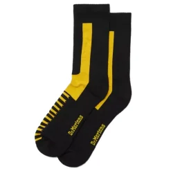 Skarpety Dr. Martens DOUBLE DOC SOCKS Organic Cotton Blend Black Yellow AC742018