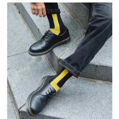 Skarpety Dr. Martens DOUBLE DOC SOCKS Organic Cotton Blend Black Yellow AC742018