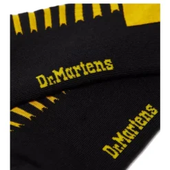Skarpety Dr. Martens DOUBLE DOC SOCKS Organic Cotton Blend Black Yellow AC742018