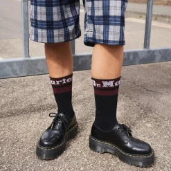 Skarpety Dr. Martens SOCKS ATHLETIC LOGO ORGANIC Black Cherry AC681004