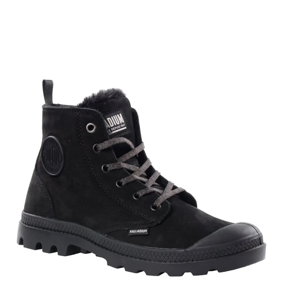 Trapery damskie Palladium PAMPA HI ZIP WL skórzane czarny 95982-010 Ocieplane