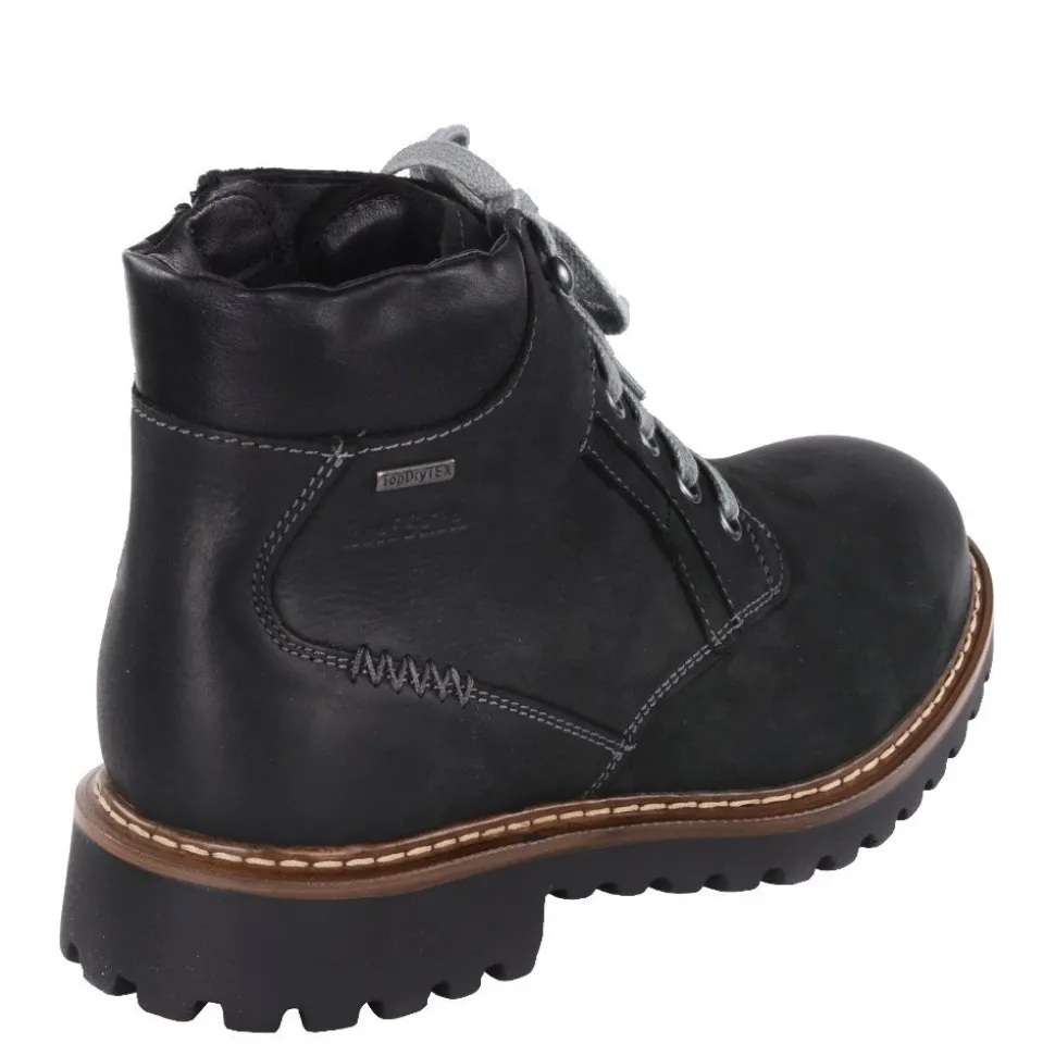 Trapery męskie Josef Seibel CHANCE 39 skórzane czarny 21958 MA994 100 Ocieplane TopDryTEX