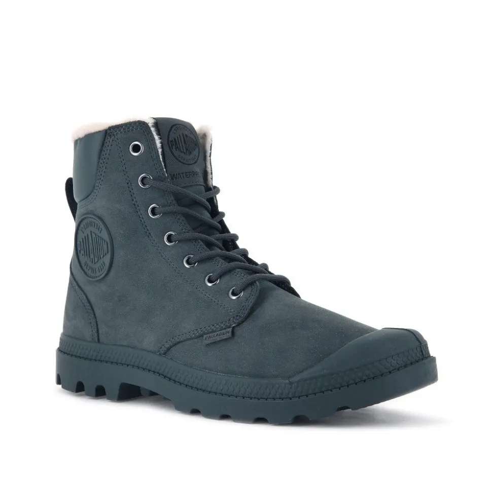 Trapery Palladium PAMPA SPORT CUFF WPS skórzane szary 72992-063 WATERPROOF Ocieplane