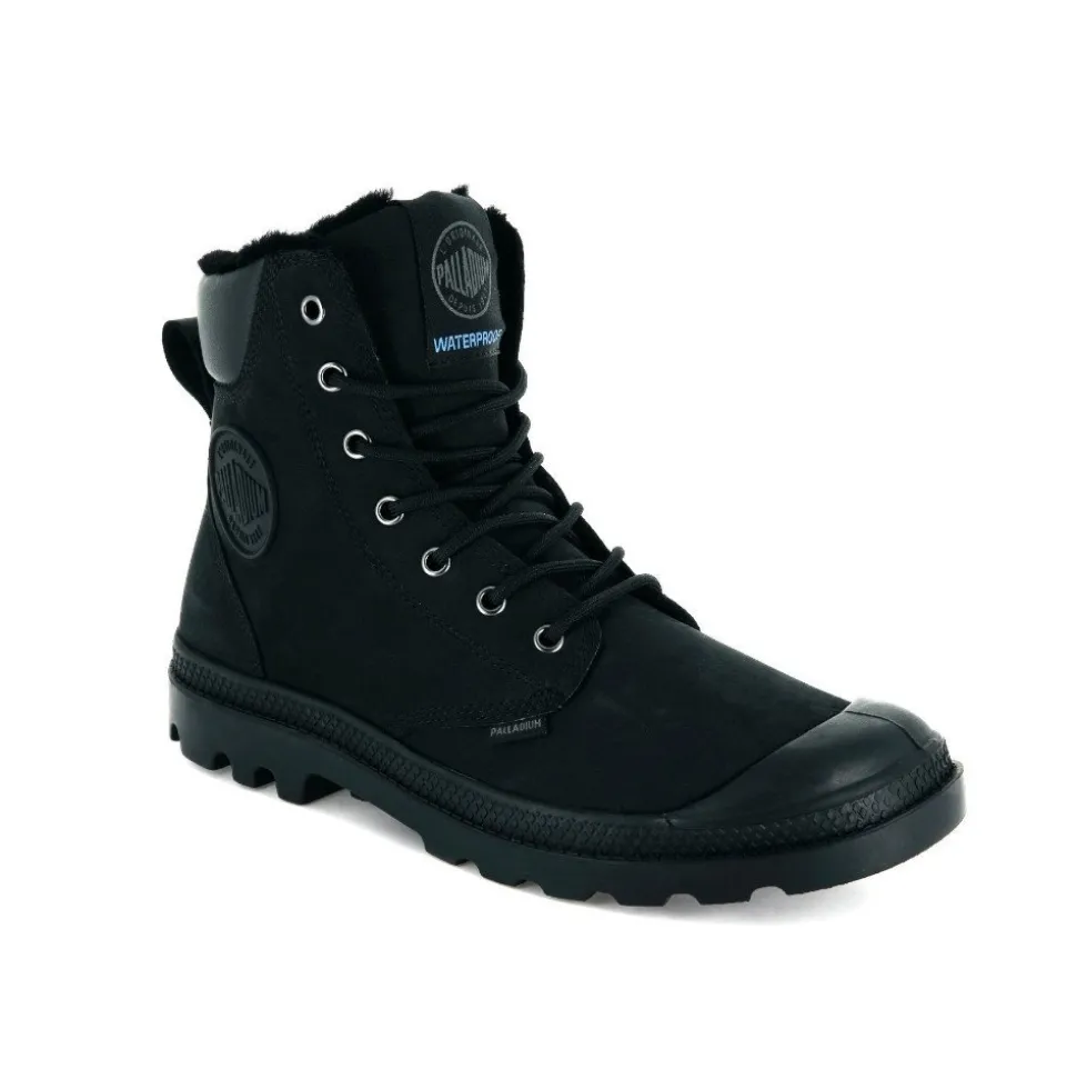 Trapery Palladium PAMPA SPORT CUFF WPS skórzane czarny 72992-010 WATERPROOF Ocieplane