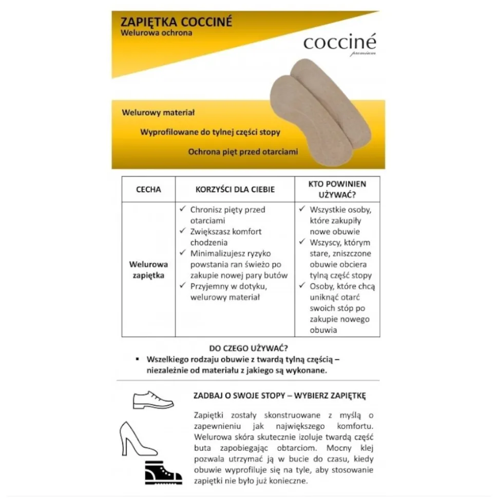 Zapiętki welurowe Coccine VELOUR HEEL PROTECTOR